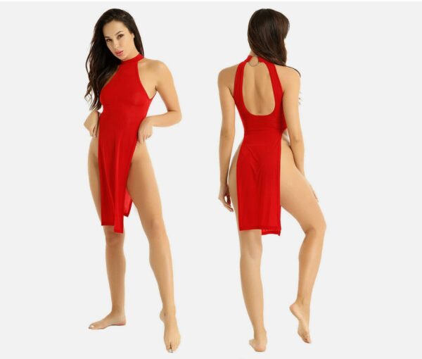 Sexy Halter Neck High Slit Legs Dress